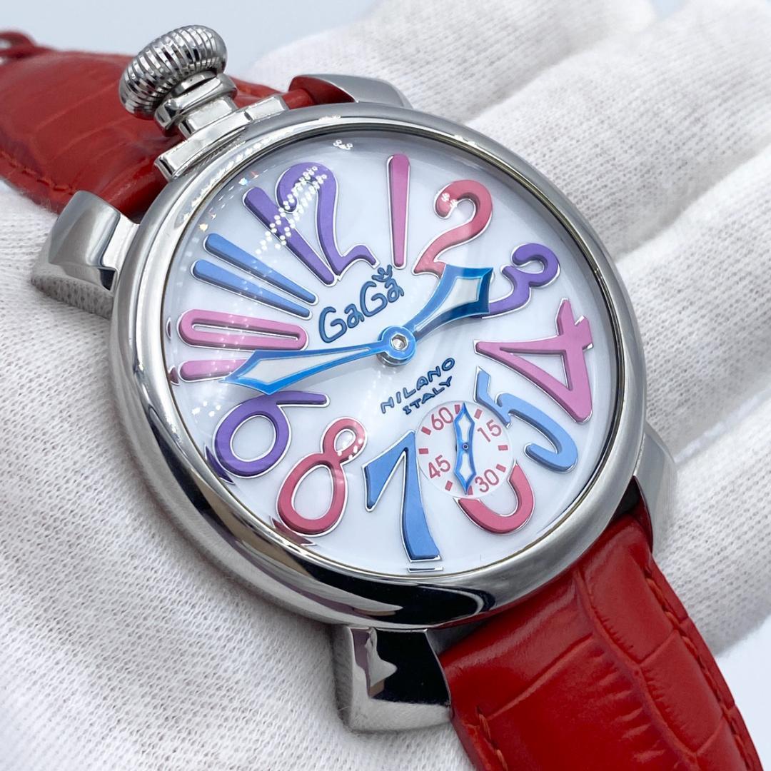 極美品・機械式】ガガミラノ メンズ 時計 腕時計 手巻き マヌアーレ-