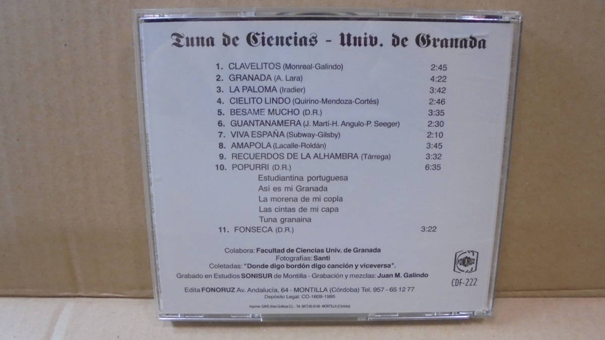 CD★グラナダ大学★Univ de Granada : Tuna De Ciencias★輸入盤★4枚同梱発送可能_画像3