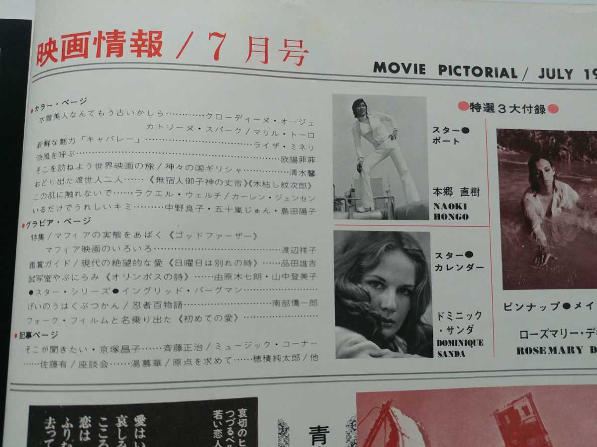 映画情報1972/7★関根恵子　島田陽子　中野良子　五十嵐じゅん　アラン・ドロン　ラクエル・ウェルチ　鹿沼エリ　イングリッド・バーグマン_画像9