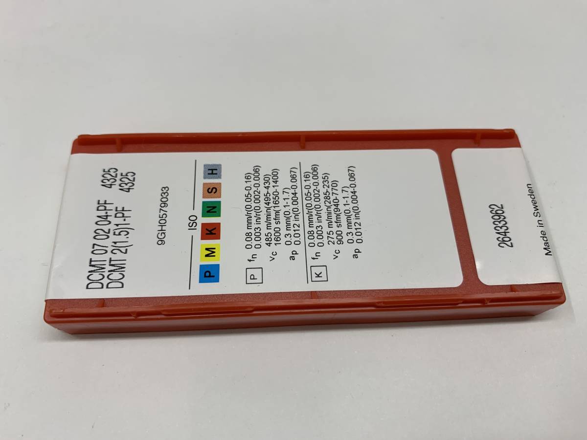 サンドビック(SANDVIK) チップ　 DCMT 07 02 04-PF 4325 　 1箱（10個入り）　【未開封品】　　 　 　 (20228150)_画像2