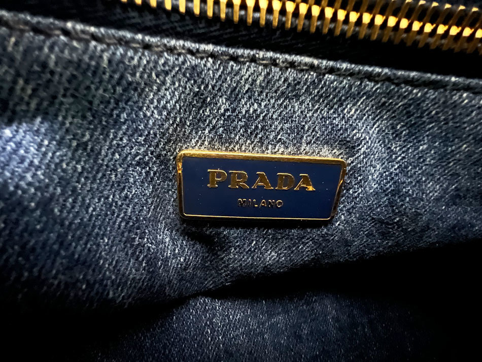 送料無料 PRADA プラダ カナパ CANAPA デニム DENIM トートバッグ