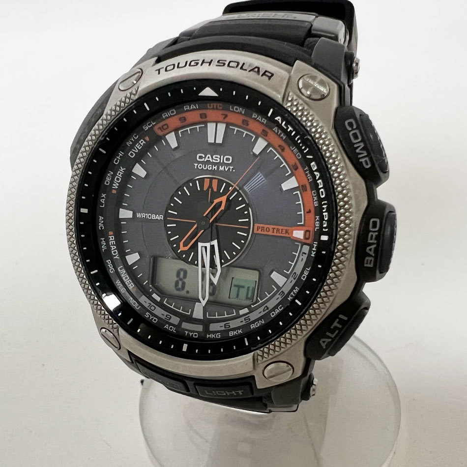 送料無料 CASIO カシオ PROTREK プロトレック タフソーラー 電波 腕時計 メンズウォッチ PRW-5000 美品