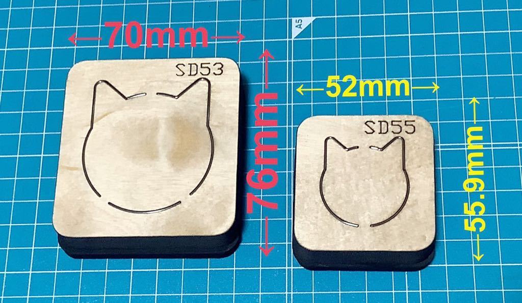 レザークラフト＆カッティングマシン両用 猫顔抜き型　大_画像2