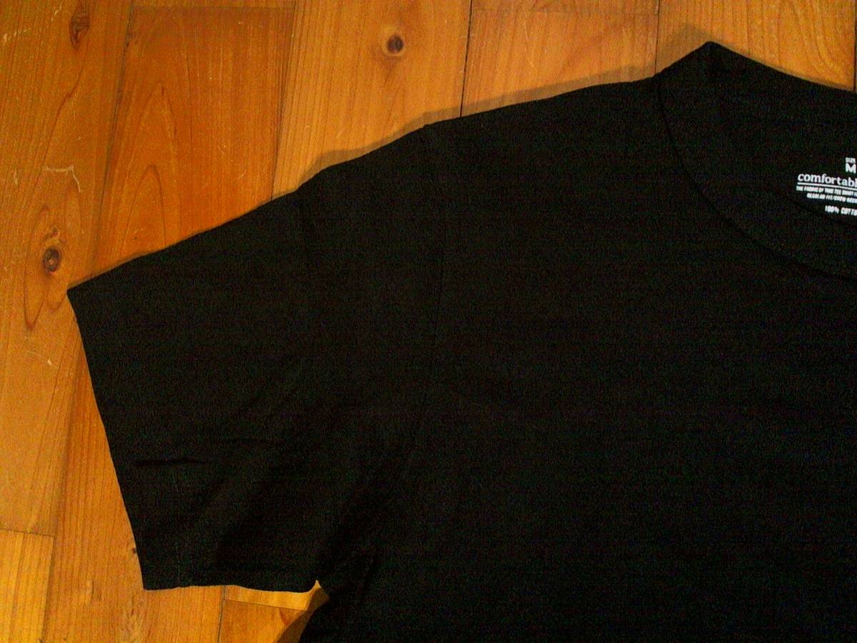☆ほぼ未使用・美品☆ジーユー【GU】コットン 半袖Tシャツ クルーネックＴシャツ M 黒　ブラック_画像4