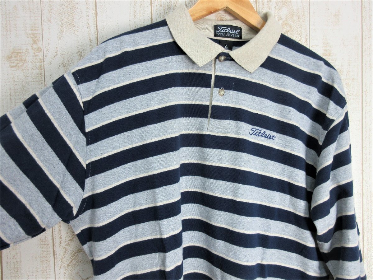 Titleist/ Titleist : рубашка-поло с длинным рукавом окантовка Golf USA производства размер L мужской / джентльмен / б/у /USED