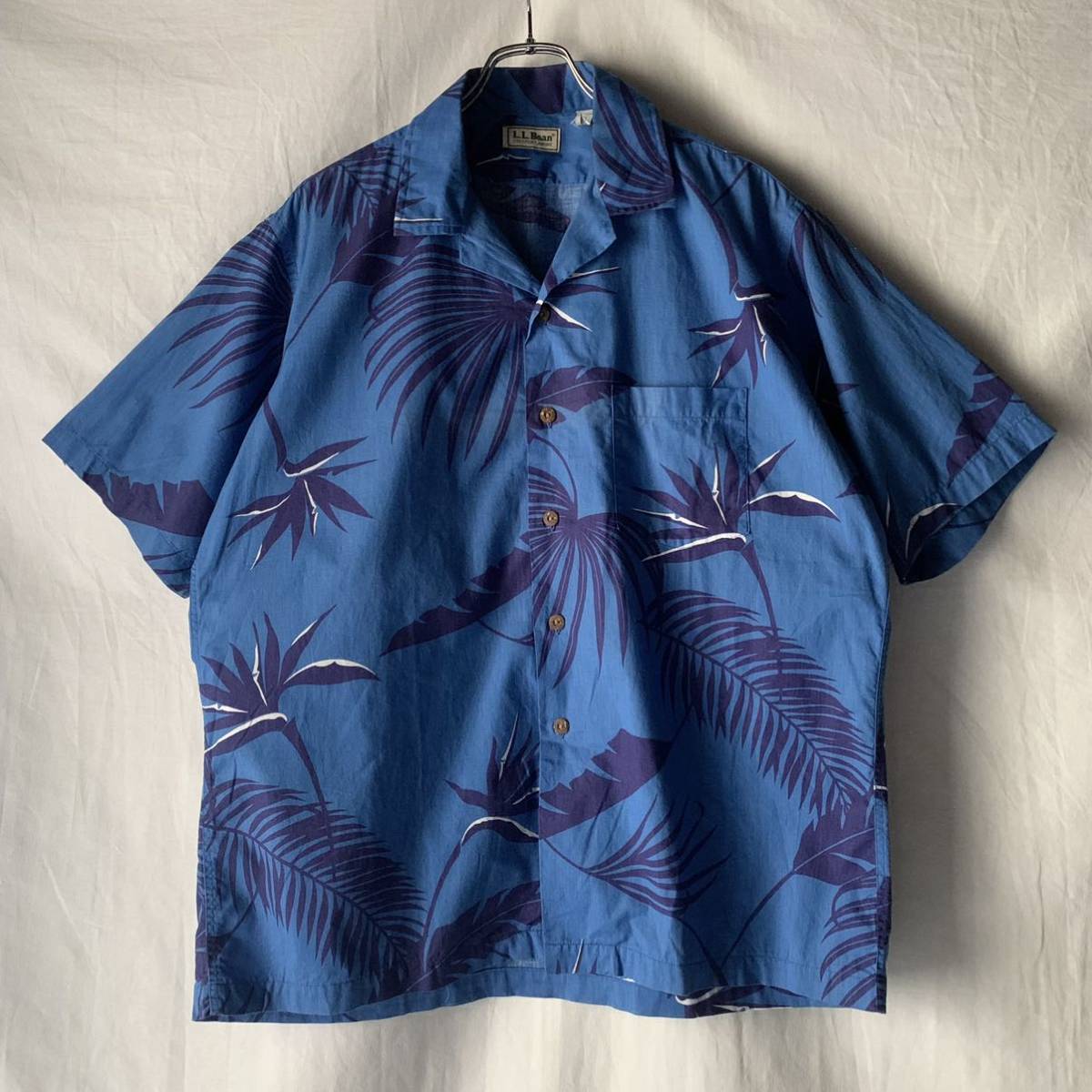 80s 90s L.L.Bean エルエルビーン 半袖 開襟 オープンカラー コットン