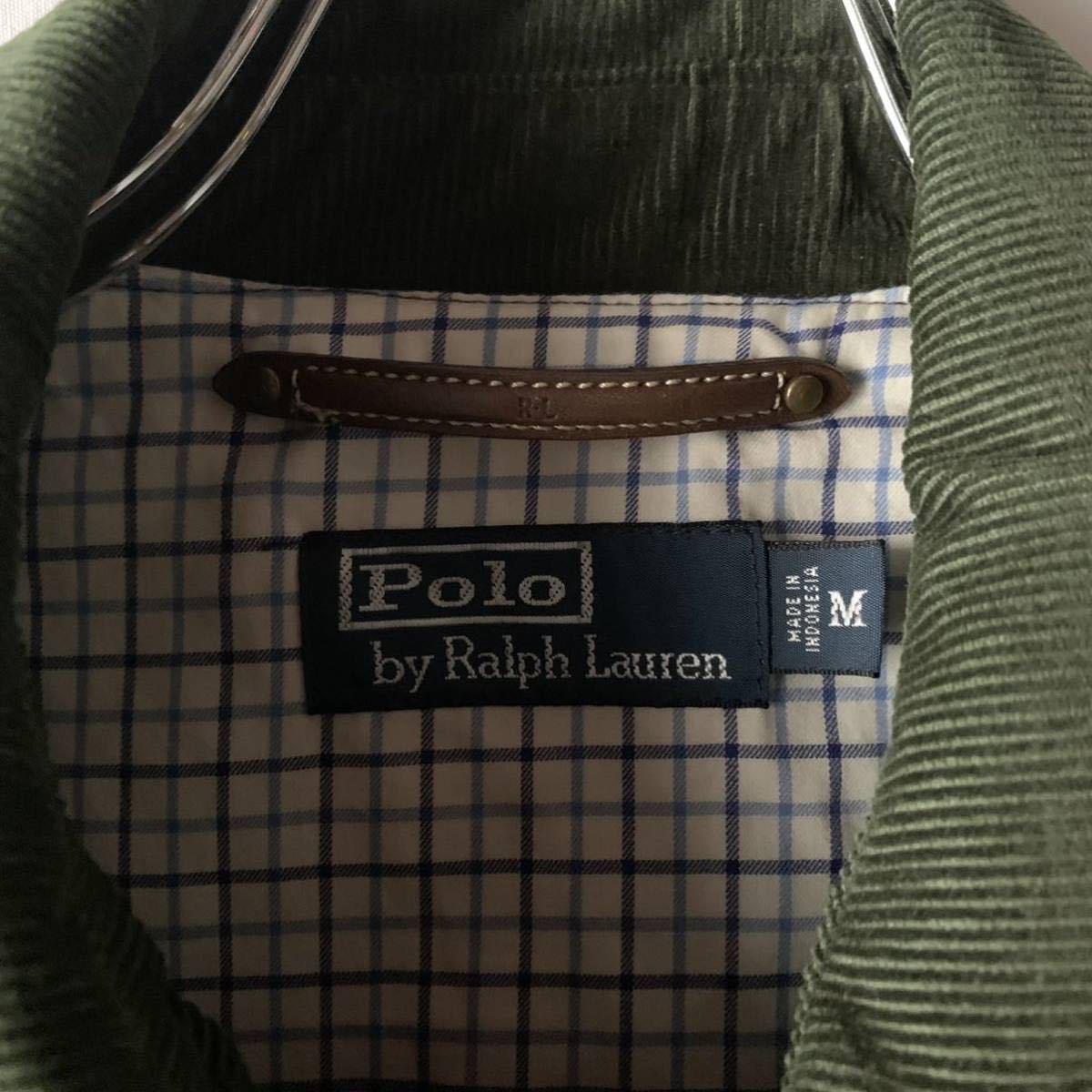 90s Polo Ralph Lauren ラルフローレン 襟コーデュロイ 中綿 キルティングジャケット ネイビー M ヴィンテージ_画像3