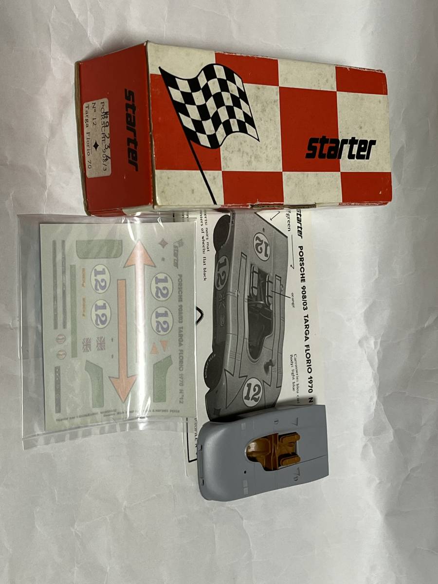 Ｐ１５ プロト CAR　組み立てキット1/43 STARTER社の「PORSCHE 908/3 TARGA FLORIO 1970 NO.12」 _レジンボディーがサフで塗られています。