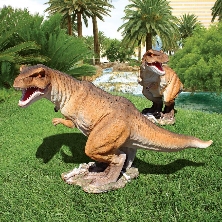 ティラノサウルス 恐竜 インテリア兼ガーデン置物彫刻オブジェ屋外オーナメント庭エクステリア飾りT-Rex個性的アウトドアフィギュア 0