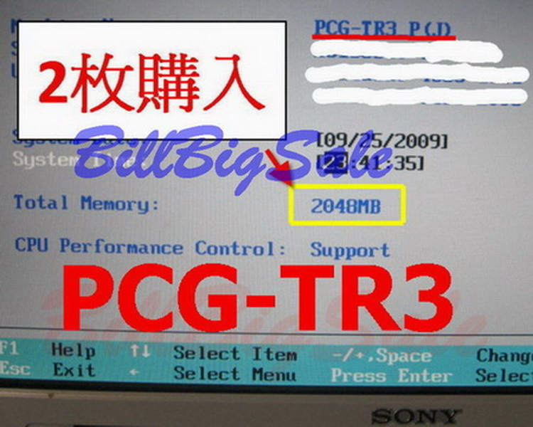 1GBメモリ SONYソニー VAIO typeT VGN-T27LP T27TP T30B/L T30B/T T36SP/S T37C/L T37GP/L T37GP/S T37TP T50B/L T50B/T T51B/L T51B RAM08_画像5