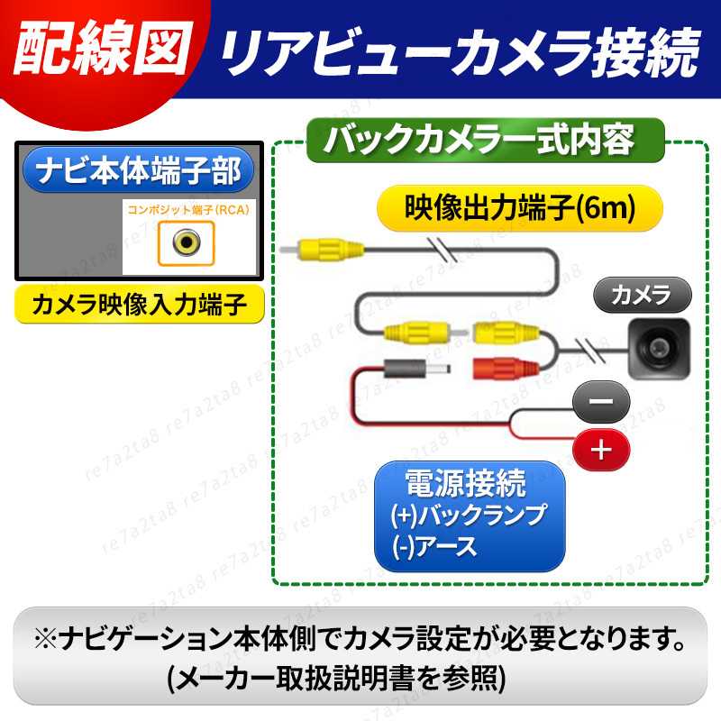 ケンウッド ナビ バックカメラ mdv ケーブル 変換 互換 rca リア ナビ 汎用 彩速 高画質 セット 小型 モニター 後付け ガイド 防水 広角 車_画像7