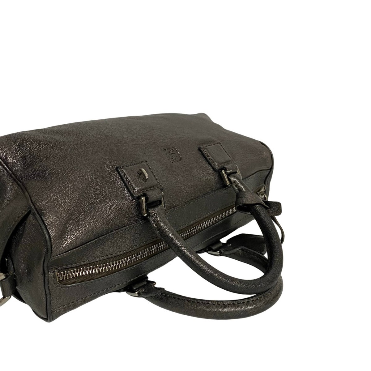 極 美品 レア LOEWE ロエベ ヴィンテージ アナグラム ロゴ レザー 本革