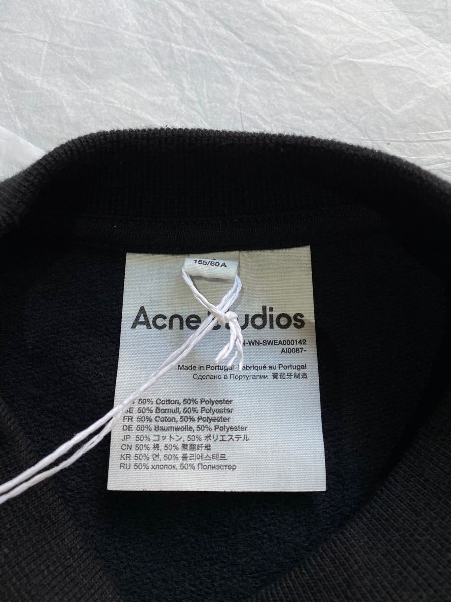 新品・XS】Acne Studios/ピンクロゴ/スウェットTシャツ/ブラック 新品・XS】Acne Studios/ピンクロゴ/スウェットTシャツ/ブラック