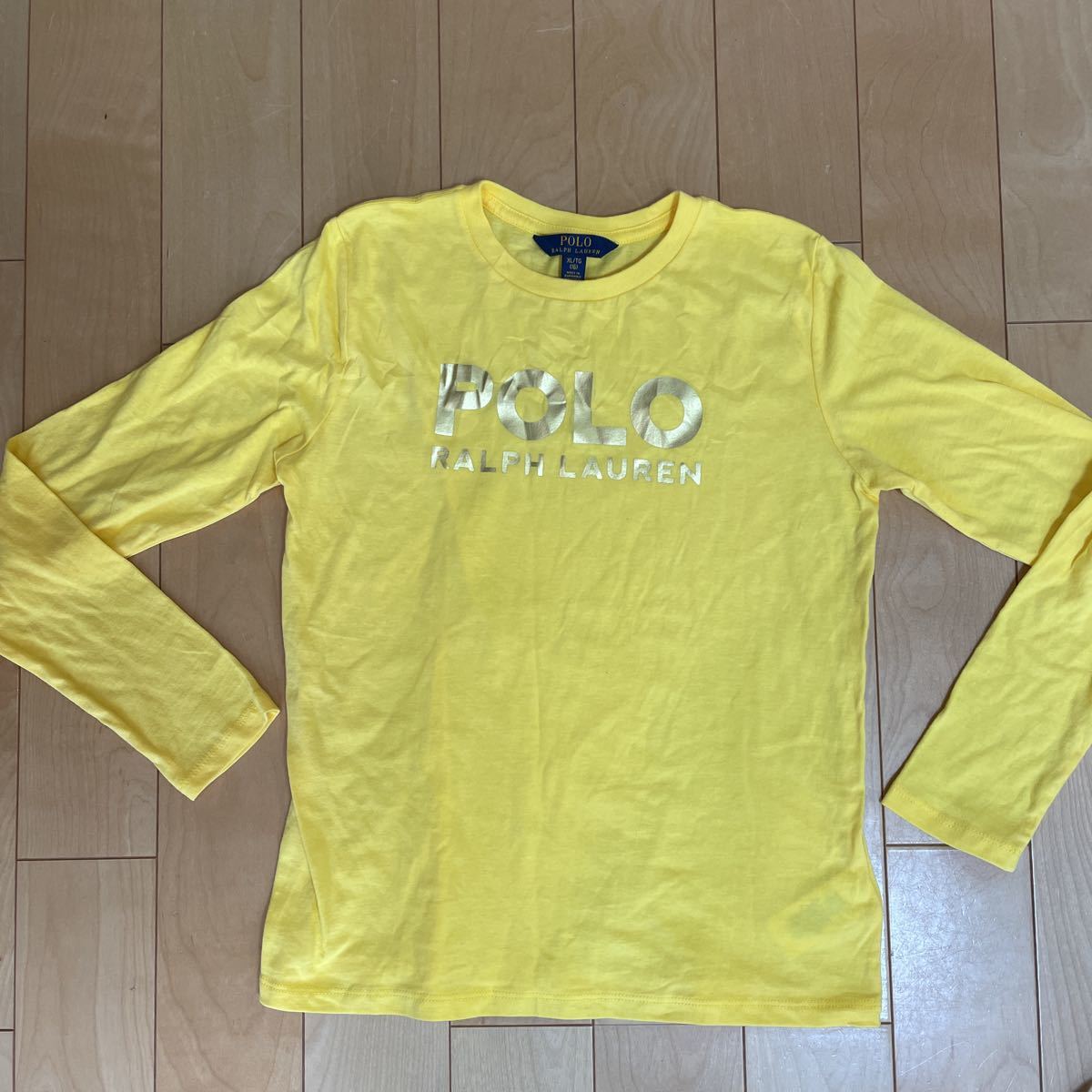 POLO RALPH LAUREN ポロ ラルフローレン ガールズ ロングスリーブ Tシャツ XL 155 イエロー_画像1