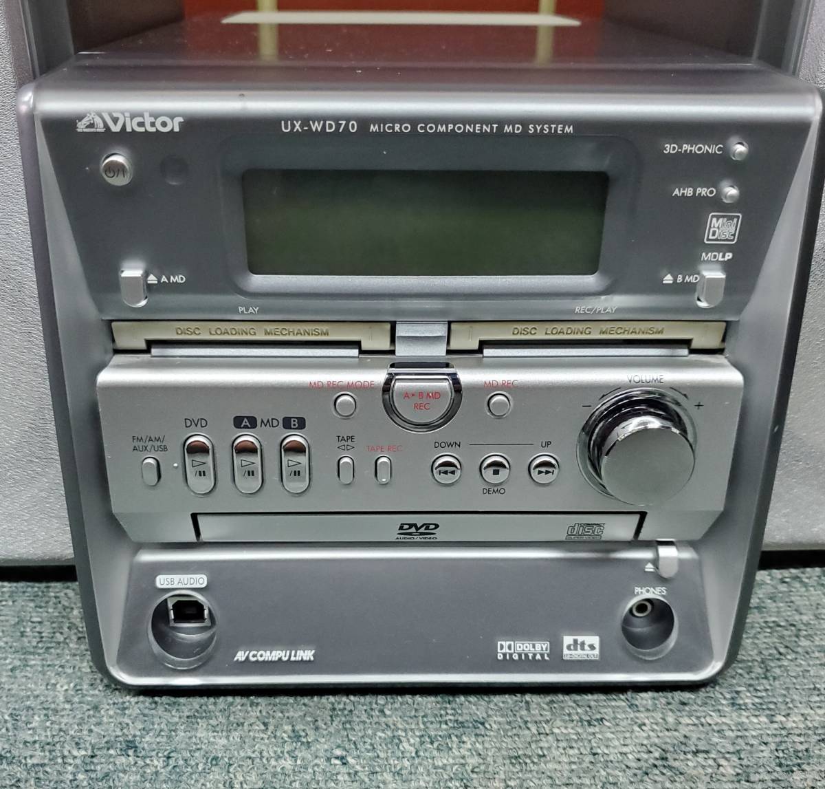 白木/黒塗り ビクター CD.MDコンポ【Victor・JVC UX-WD70-H】 - その他