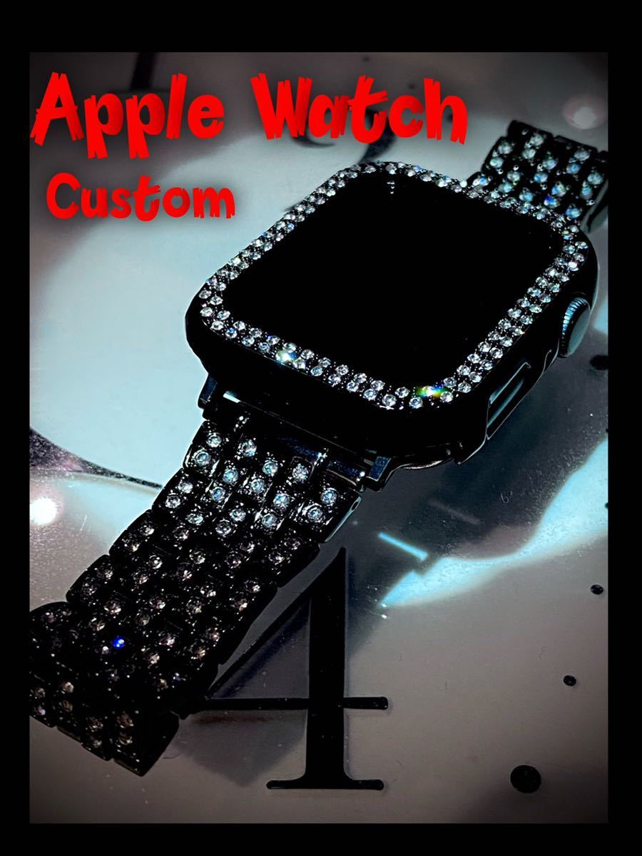 アップルウォッチ　キラキラ　カバー　ベルト　Apple Watch ステンレスベルト　バンド　ジルコニア ブラック38 40 41 42 44 45_画像5