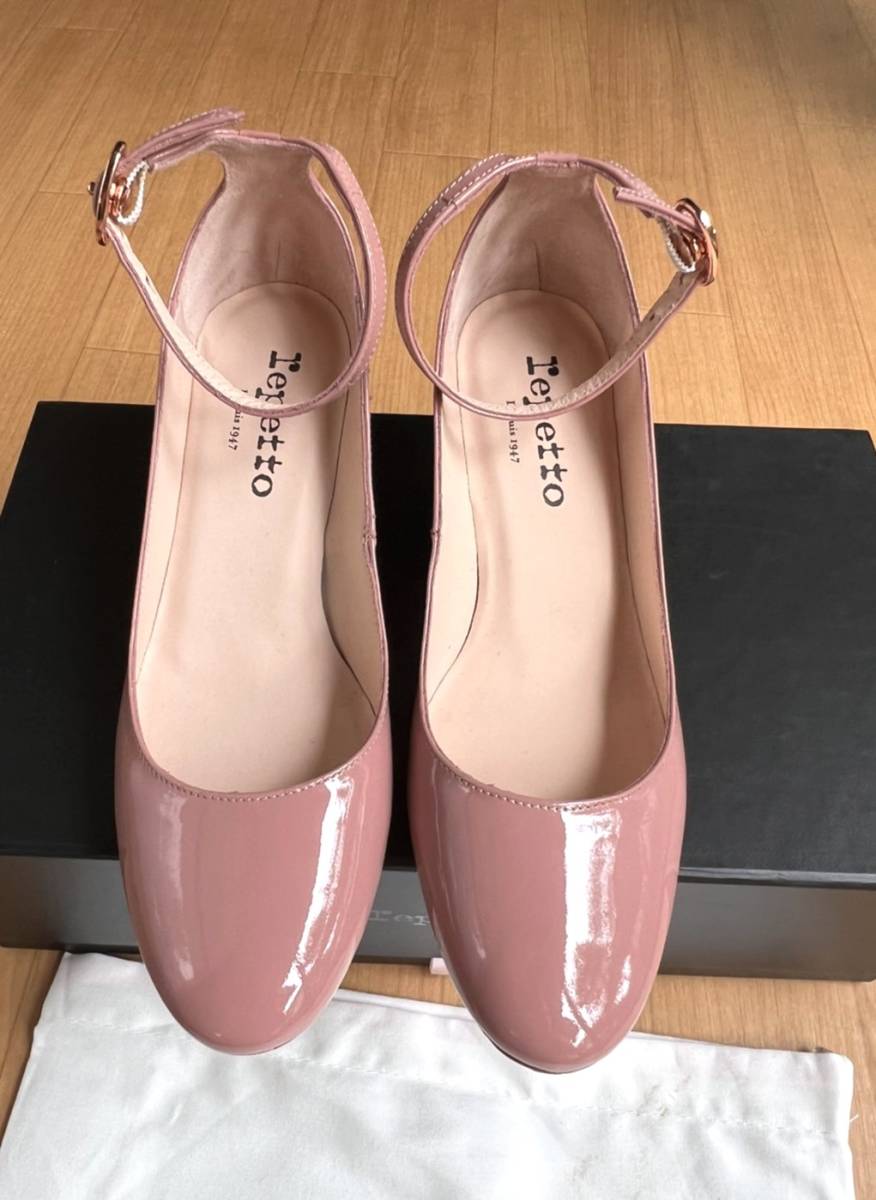 ◆最終価格◆送料込み♪ repetto　レペット　レザーパテント　ストラップ　パンプス　ピンク　36サイズ　★1回使用　５３，９００円の品_画像3