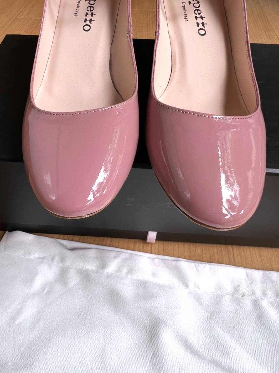 ◆最終価格◆送料込み♪ repetto　レペット　レザーパテント　ストラップ　パンプス　ピンク　36サイズ　★1回使用　５３，９００円の品_画像4