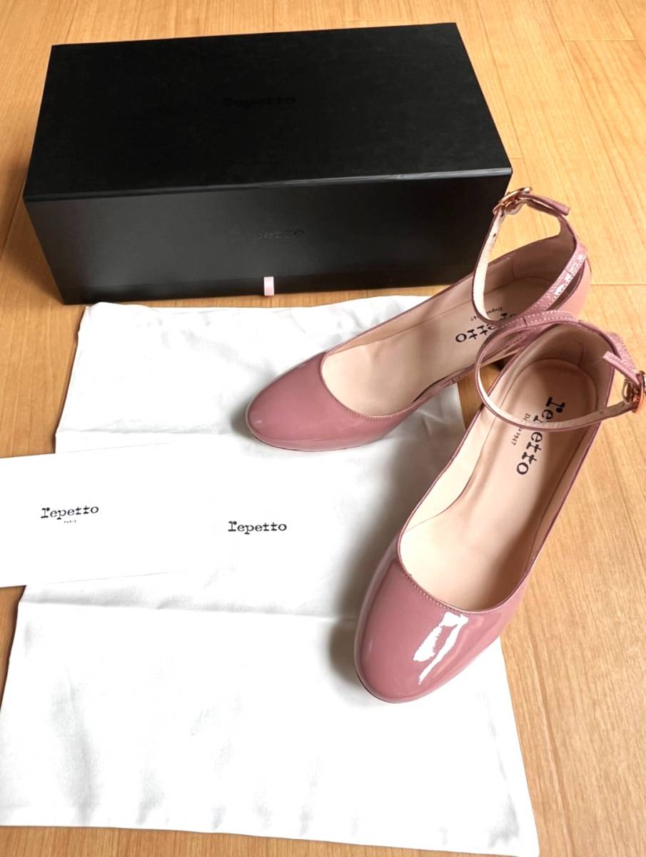 ◆最終価格◆送料込み♪ repetto　レペット　レザーパテント　ストラップ　パンプス　ピンク　36サイズ　★1回使用　５３，９００円の品_画像1