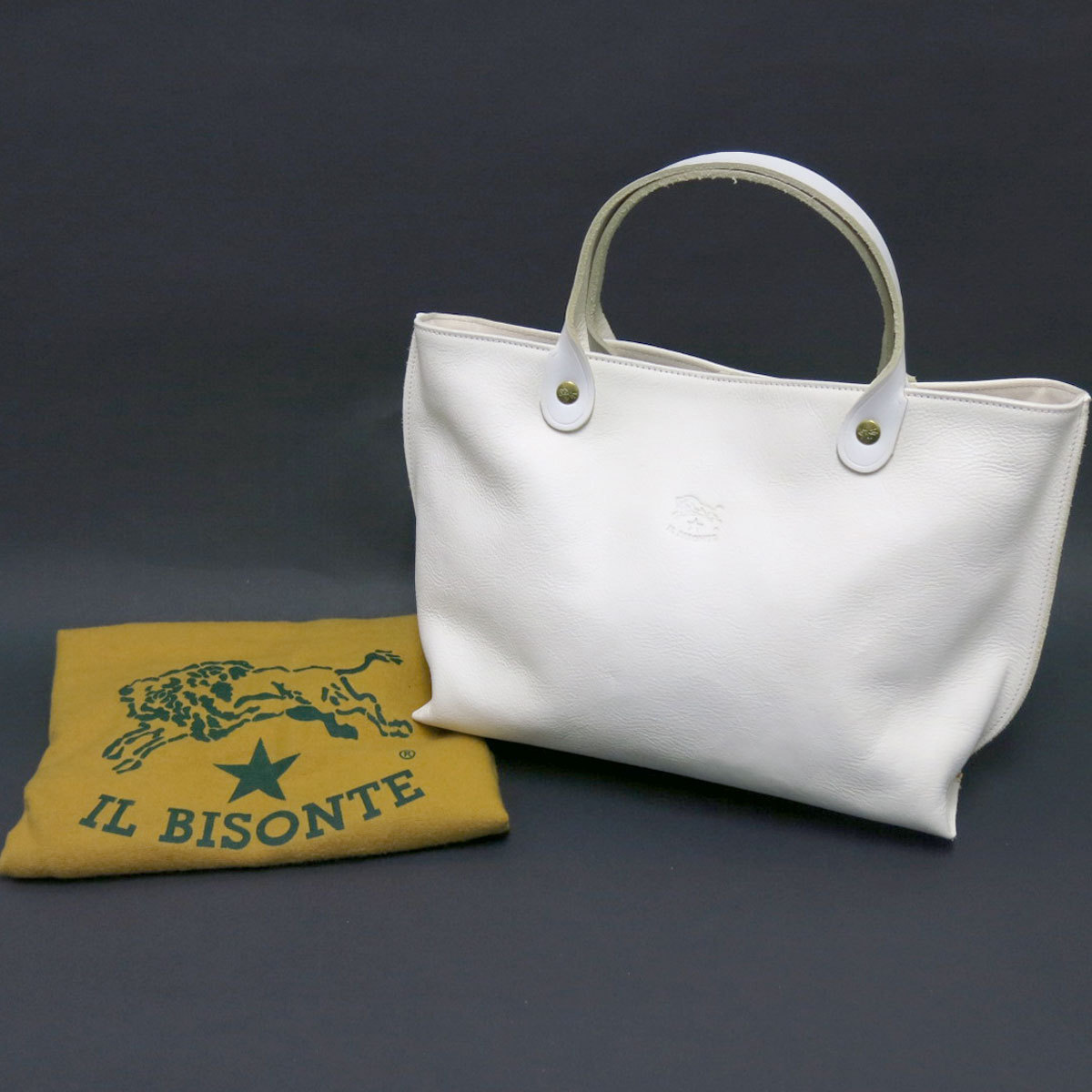 IL BISONTE レザートートバック 5432400114 定価49,500円 ホワイト