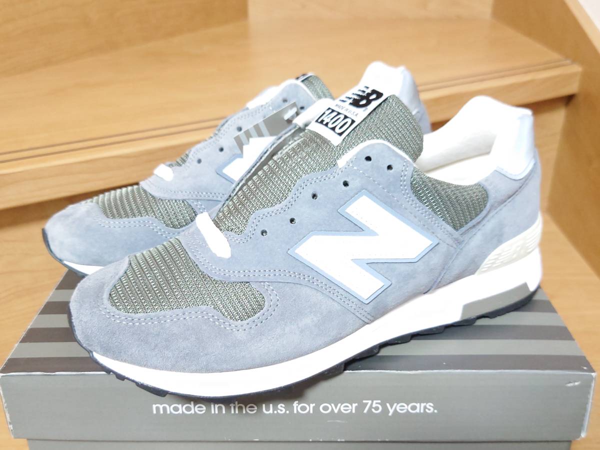 新品未使用品　New Balance ニューバランス　M1400GJ 　27.0cm(D) US9　MadeInUSA USA製 アメリカ製　グレー　ホワイト　スチール