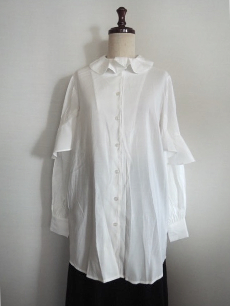 JEANASIS Jeanasis wave color blouse feather woven white size F