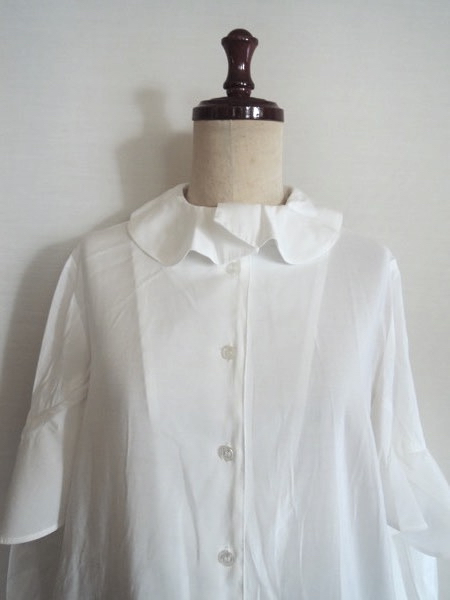 JEANASIS Jeanasis wave color blouse feather woven white size F