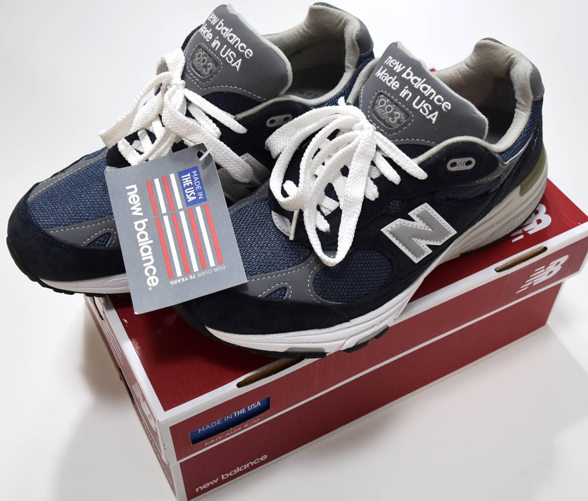 ください New Balance - 25.5cm New balance 993 Navy ネイビーの通販 激安先着 ニューバランス 993 25.5センチ ネイビー スニーカー