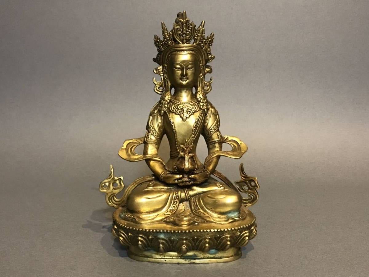 8680円 55％以上節約 仏教美術 古銅鍍金 チベット仏 仏像 置物 C 4493