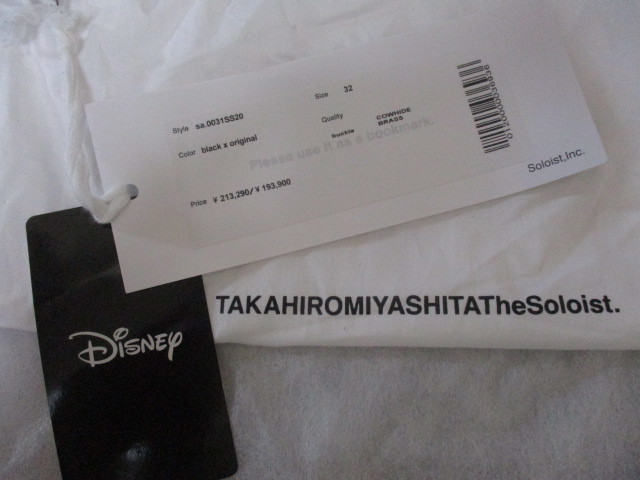 ソロイスト　TAKAHIROMIYASHITA TheSoloIst．×　disney　ミッキー　スタッズ　レザー　ベルト　黒　32　未使用_画像7