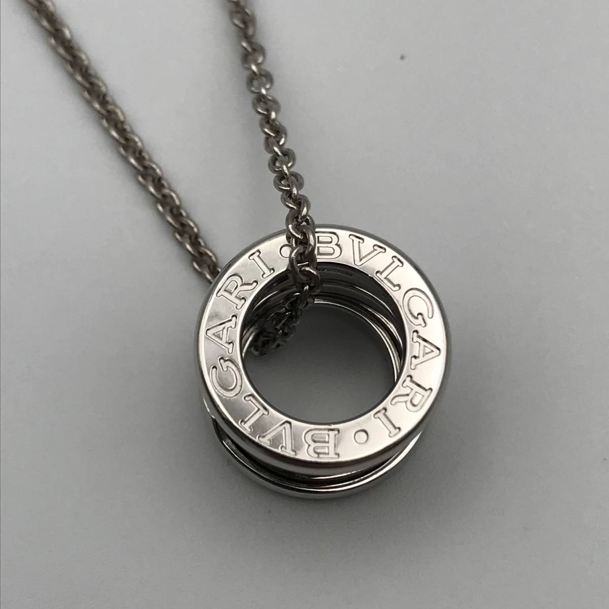 ブルガリ B zero1 ネックレス K18 WG ホワイトゴールド ビーゼロワン ペンダント アクセサリー BVRGARI