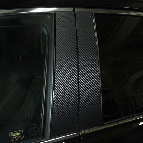 ハリアー 80系 ピラー カーボン調シート アートシート トヨタ ハセプロ ブラック MS-PT94_画像3