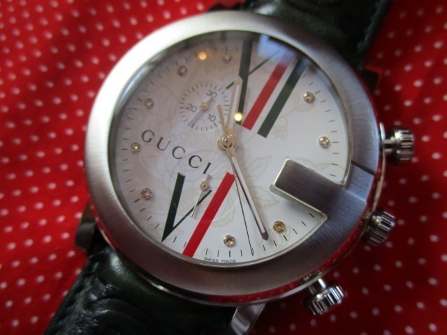 ☆GUCCI101G-RoundChronograph/グッチ101G-ラウンドクロノグラフ9Ｐ