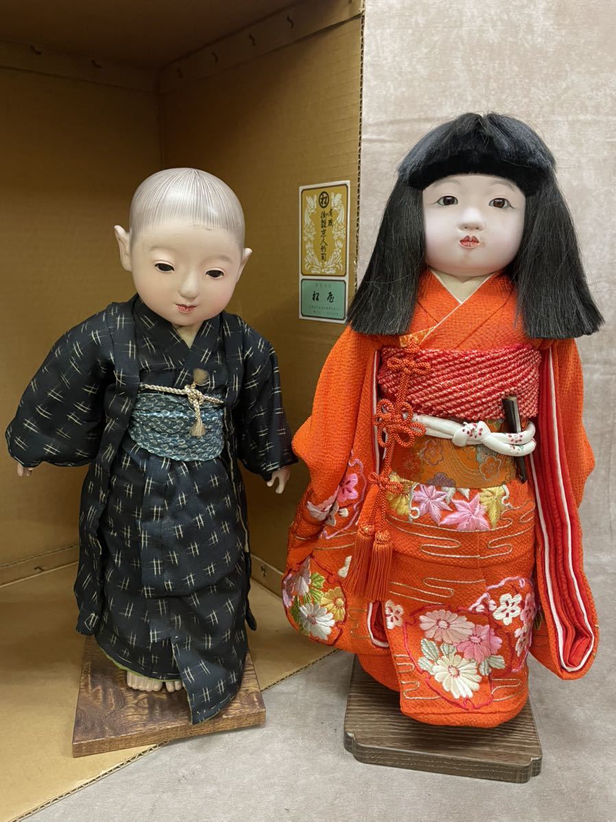 奈良発 市松人形 2体 女の子 おかっぱ 男の子 坊主 子供 松屋 京 奈良発 市松人形 2体 女の子 おかっぱ 男の子 坊主 子供 松屋 京