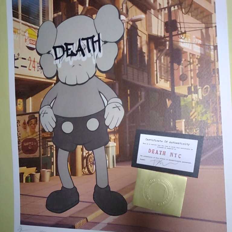 DEATH NYC 世界限定100枚 アートポスター KAWS カウズ カウズ 