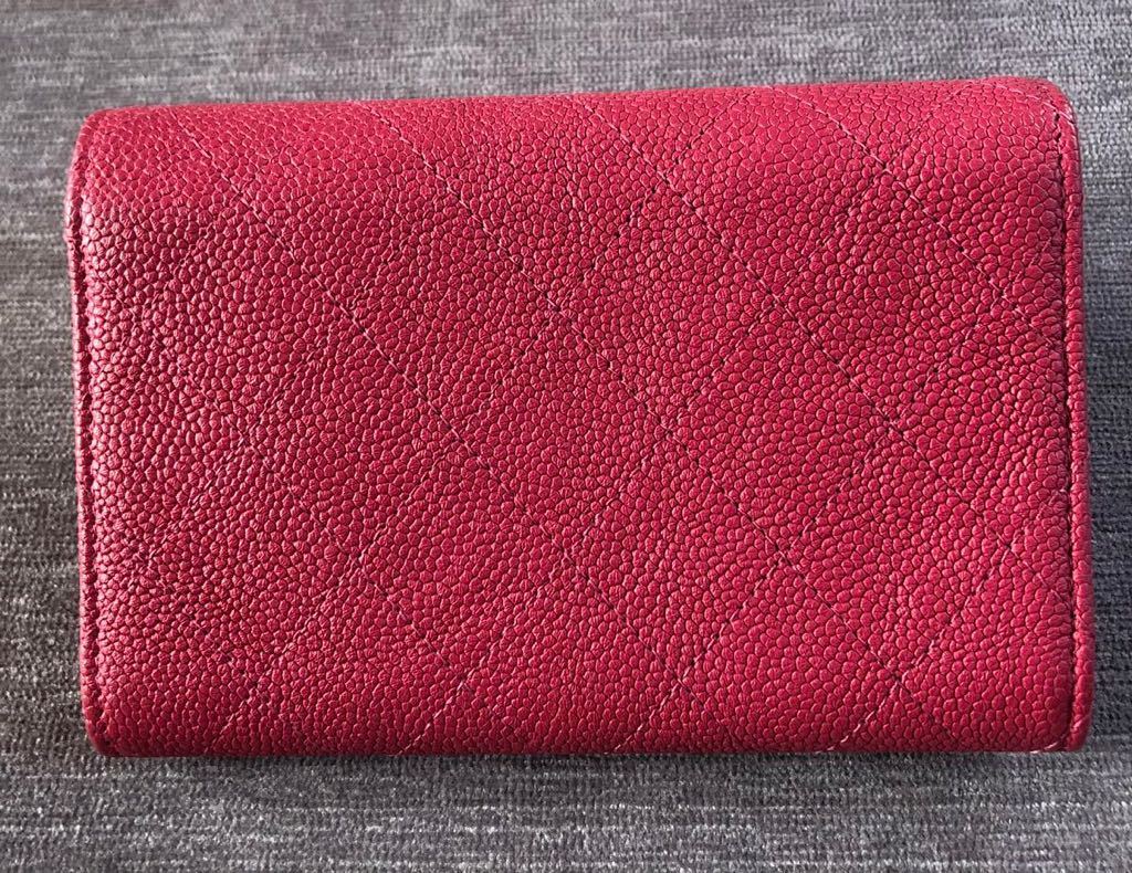 日本未入荷 シャネル 財布 ハーフココ キャビアスキンピンク ゴールド