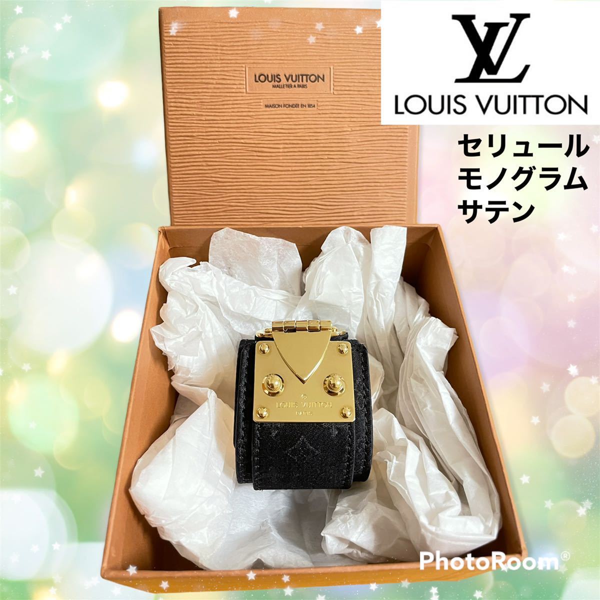 究希少美品ルイヴィトン M92118ブラスレセリュールモノグラムサテン