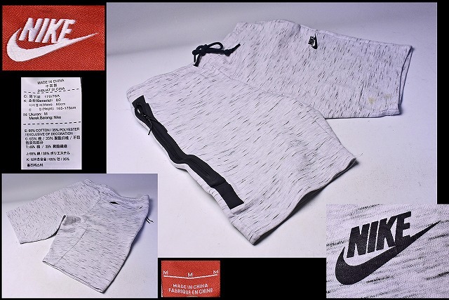 NIKE ナイキ ★ テックフリース ショーツ ★ TECH FLEECE SHORT ★ 霜降りグレー サイズ M ラインはブラック スポーツウエア ★ 628985-051_画像1