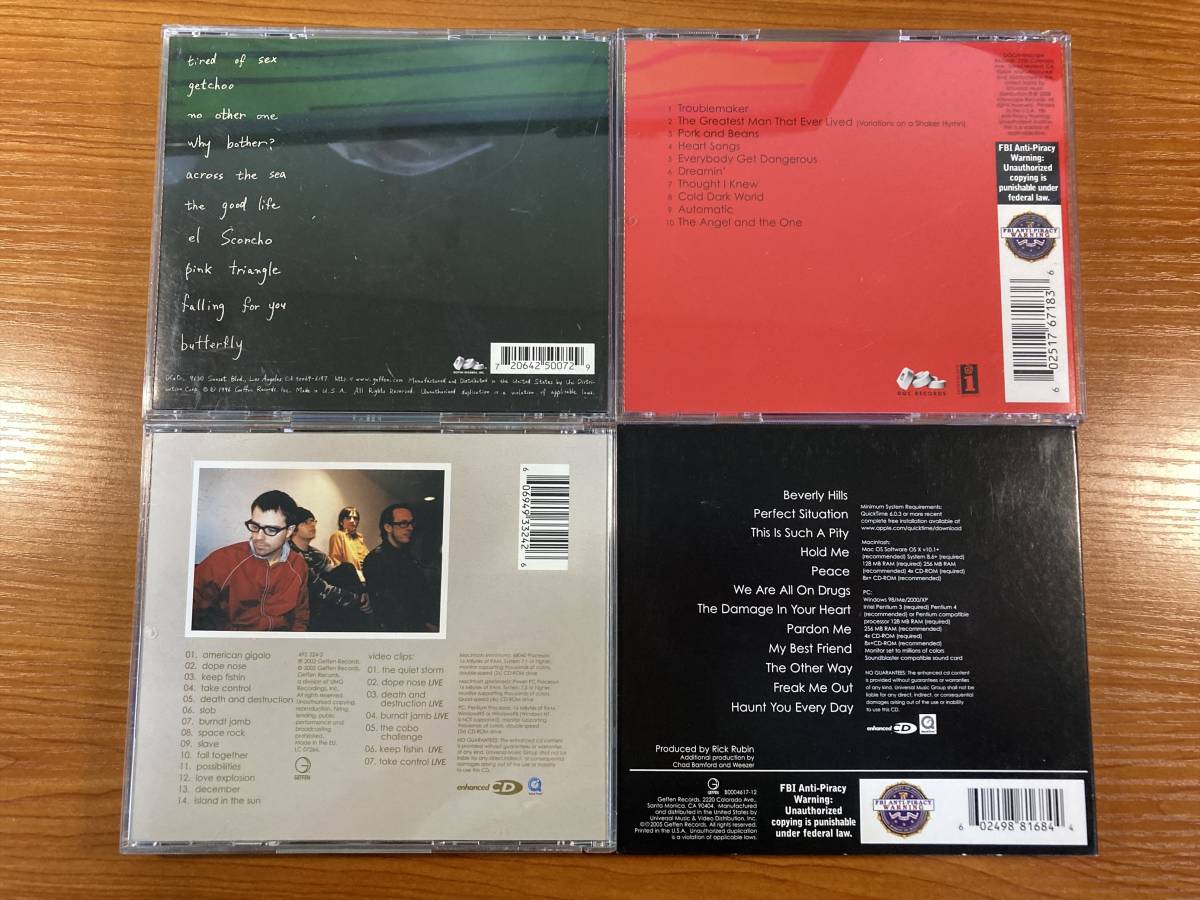 W4106 ウィーザー 4枚セット｜WEEZER Pinkerton Maladroit Make Believe Red Album ピンカートン  マラドロワ メイク・ビリーヴ レッド