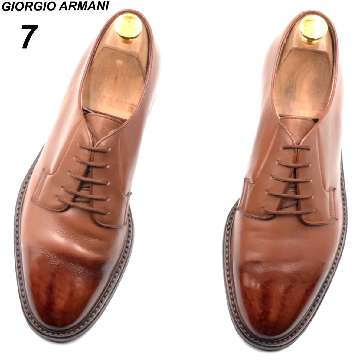 即決 GIORGIO ARMANI ジョルジオアルマーニ 25cm 7 メンズ レザー