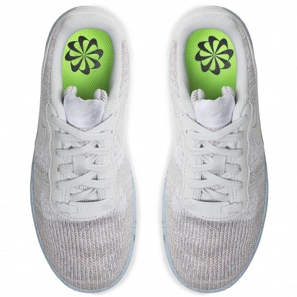 ☆NIKE AIR FORCE 1 CRATER FLYKNIT (GS) 薄ベージュ/薄灰/薄青 23.5cm