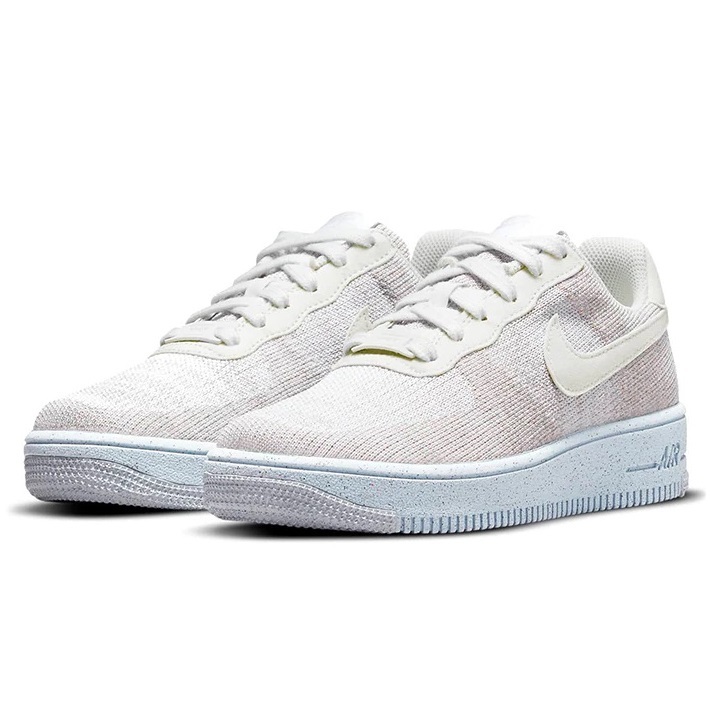 ☆NIKE AIR FORCE 1 CRATER FLYKNIT (GS) 薄ベージュ/薄灰/薄青 24.5cm ナイキ エア フォース 1 クレーター フライニット GS DH3375-101