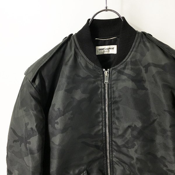 美品 2016 SAINT LAURENT PARIS サンローラン パリ カモフラ柄 MA-1