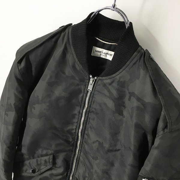 美品 2016 SAINT LAURENT PARIS サンローラン パリ カモフラ柄 MA-1