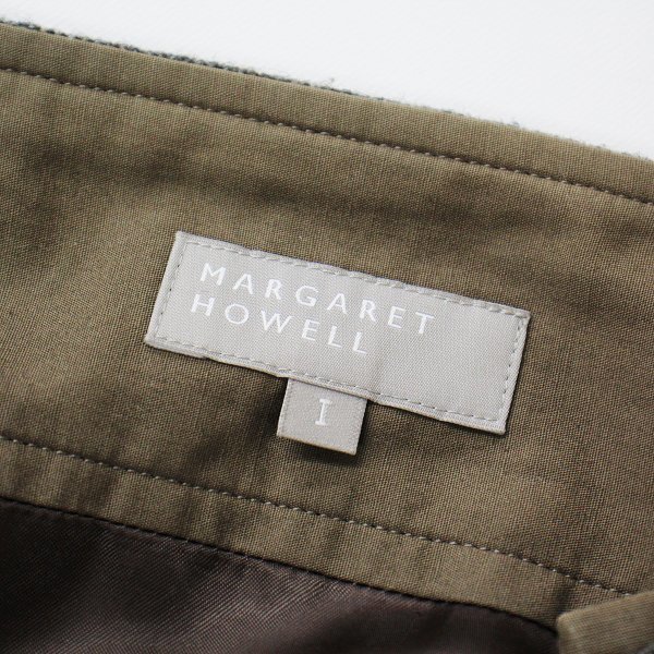 MARGARET HOWELL マーガレットハウエル ウール サイドボタンスカート 1/チャコール【2400012971127】_画像9