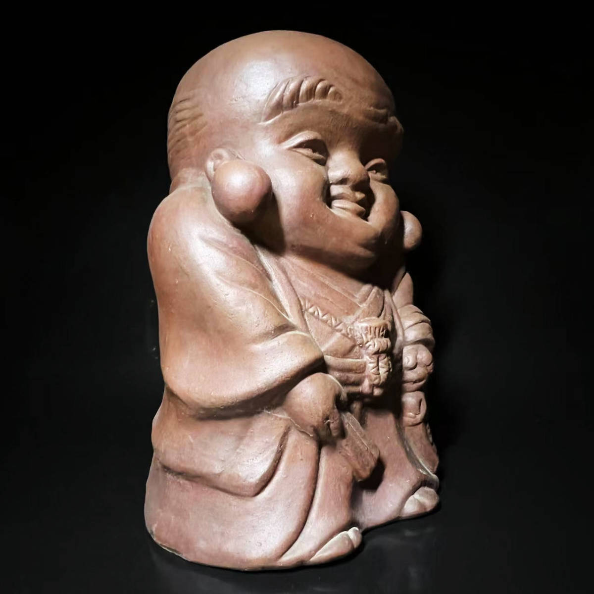 瑞】時代物 備前焼 大型福助 置物 縁起物 高44cm amanco-egypt.com