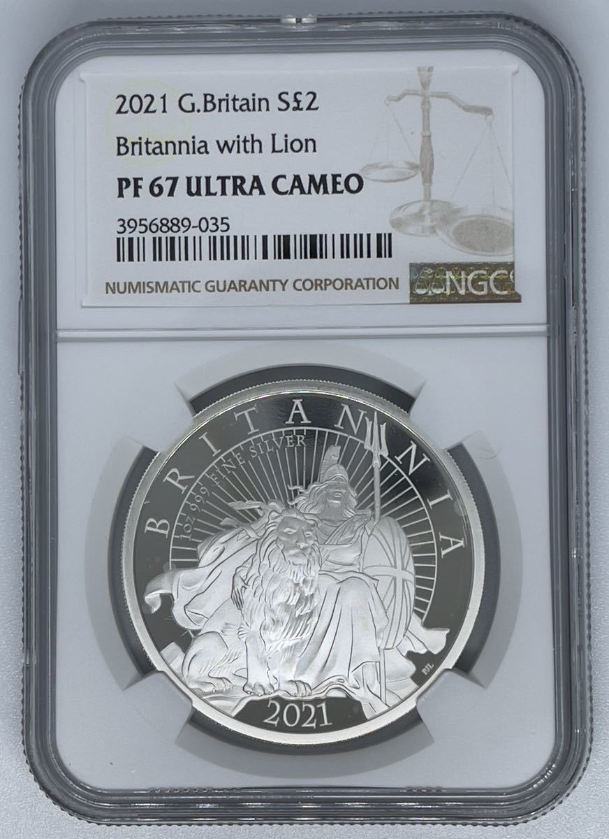 最新 ブリタニア銀貨 2ポンド ロイヤルミント 2021 エリザベス 銀貨 コイン エリザベス女王 NGC PCGS_画像1