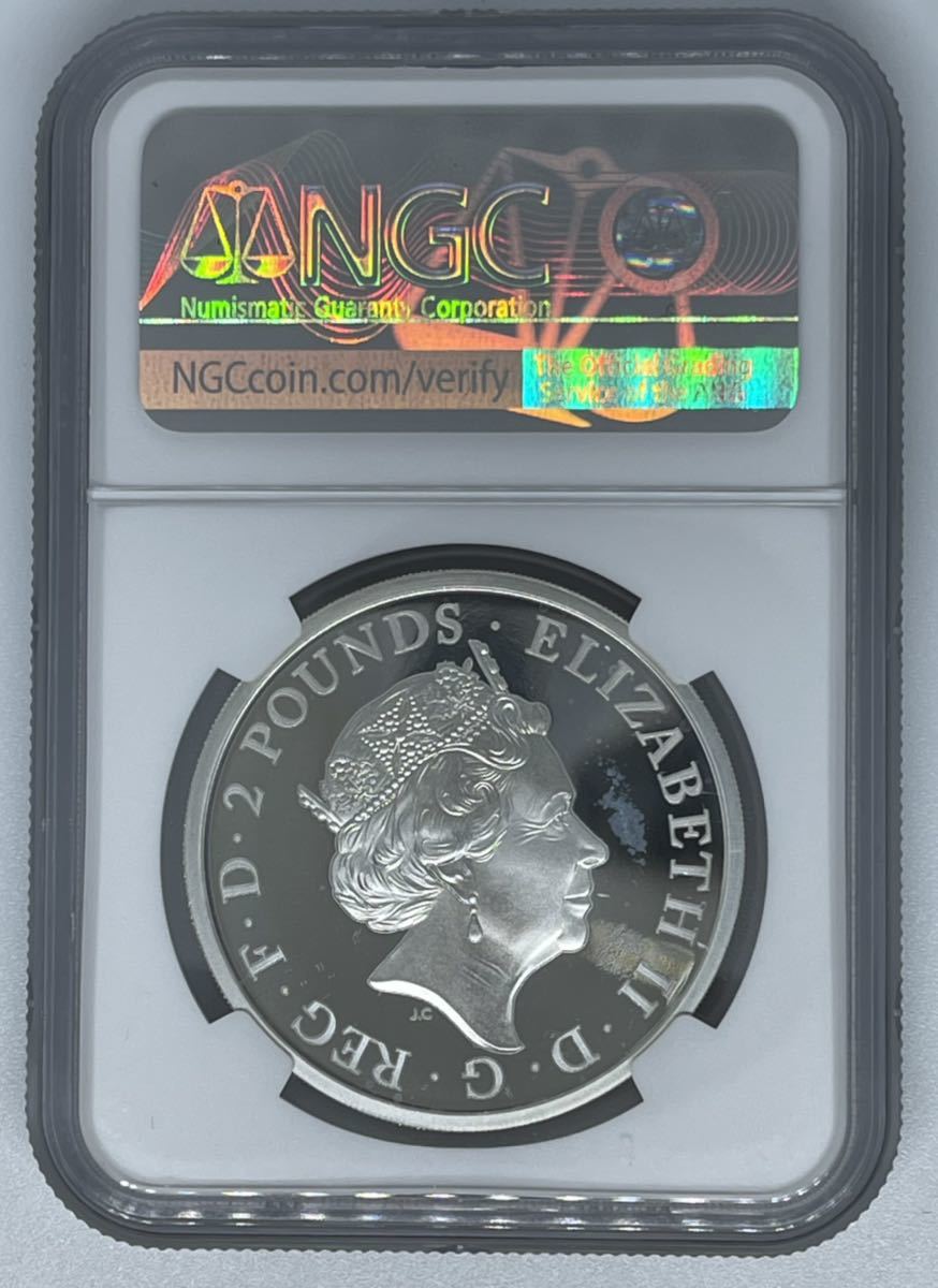 最新 ブリタニア銀貨 2ポンド ロイヤルミント 2021 エリザベス 銀貨 コイン エリザベス女王 NGC PCGS_画像2