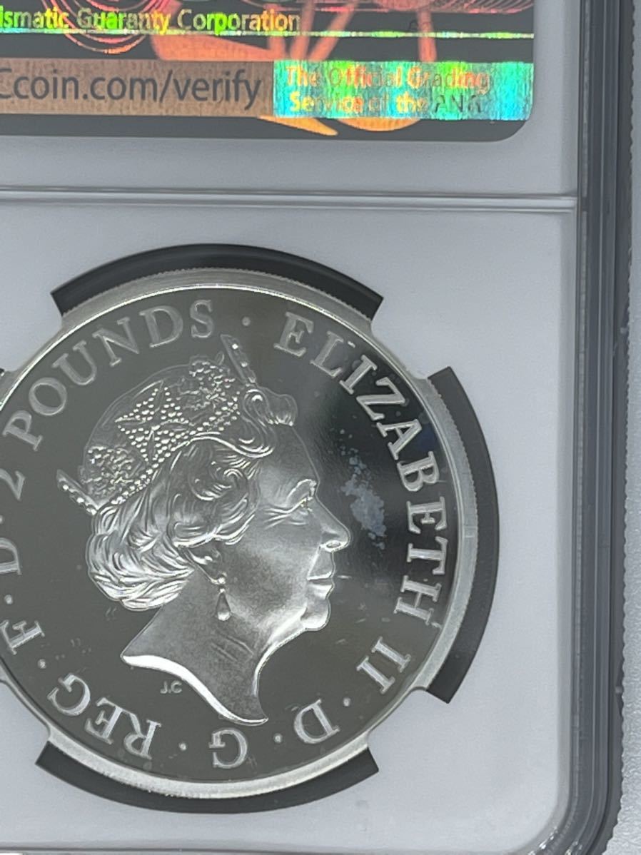 最新 ブリタニア銀貨 2ポンド ロイヤルミント 2021 エリザベス 銀貨 コイン エリザベス女王 NGC PCGS_画像3