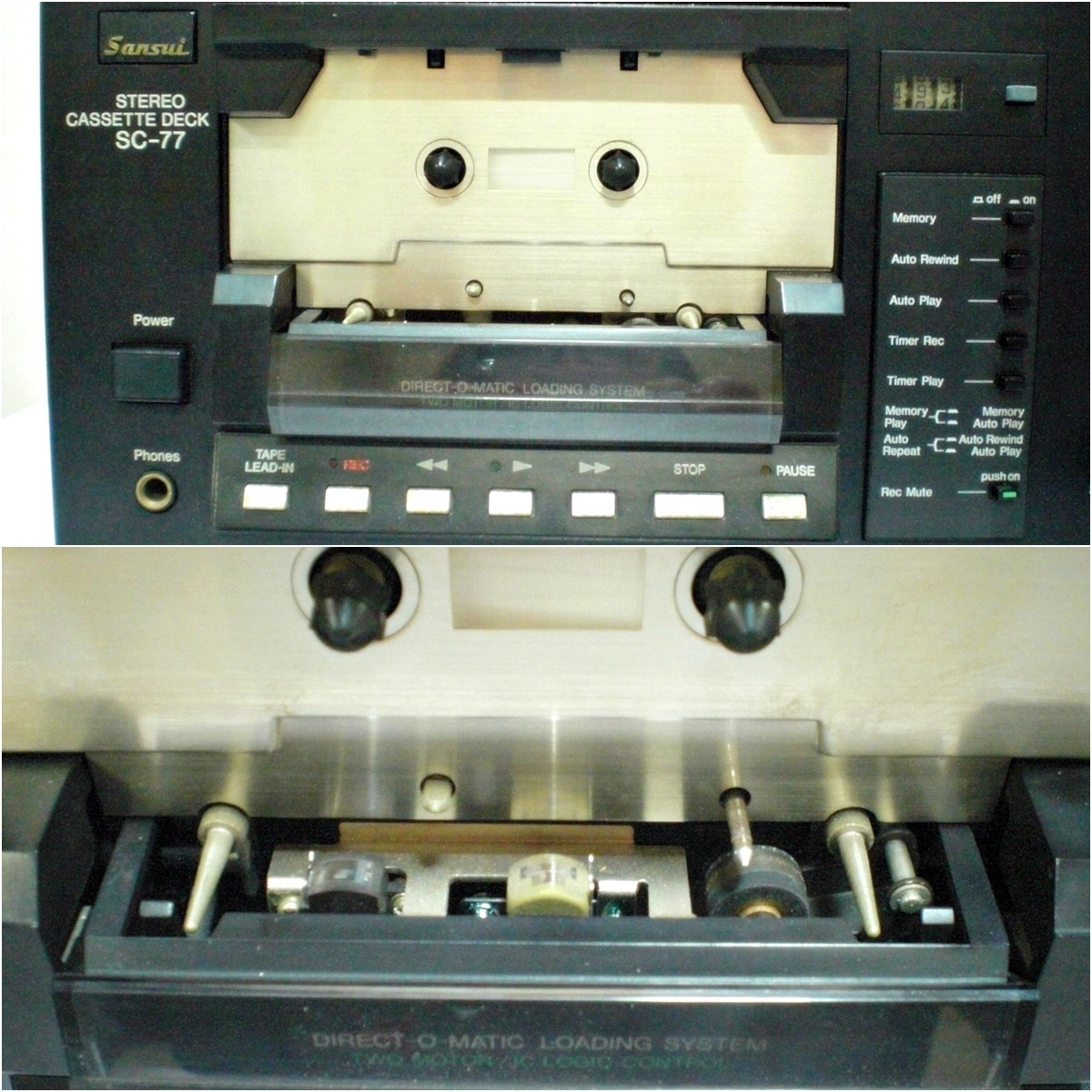 希少　Sansui　サンスイ　山水　ステレオ　カセットデッキ　SC-77　STEREO CASSETTE DECK　METAL POSITION　THREE DC AMPLIFIERS 現状渡し_画像5